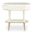 Michael Amini La Rachelle Octagonal End Table with Glass Top - Champagne Ivory
