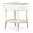 Michael Amini La Rachelle Octagonal End Table with Glass Top - Champagne Ivory