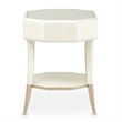 Michael Amini La Rachelle Octagonal End Table with Glass Top - Champagne Ivory