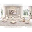 Michael Amini La Rachelle Round Cocktail Table with Glass Top - Champagne Ivory