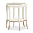Michael Amini La Rachelle Hexagon Accent Table with Glass Top - Champagne Ivory