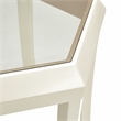 Michael Amini La Rachelle Hexagon Accent Table with Glass Top - Champagne Ivory