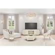 Michael Amini La Rachelle Hexagon Accent Table with Glass Top - Champagne Ivory