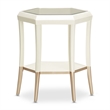 Michael Amini La Rachelle Hexagon Accent Table with Glass Top - Champagne Ivory