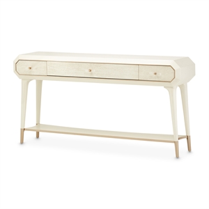 michael amini la rachelle 3 drawer console table in champagne ivory