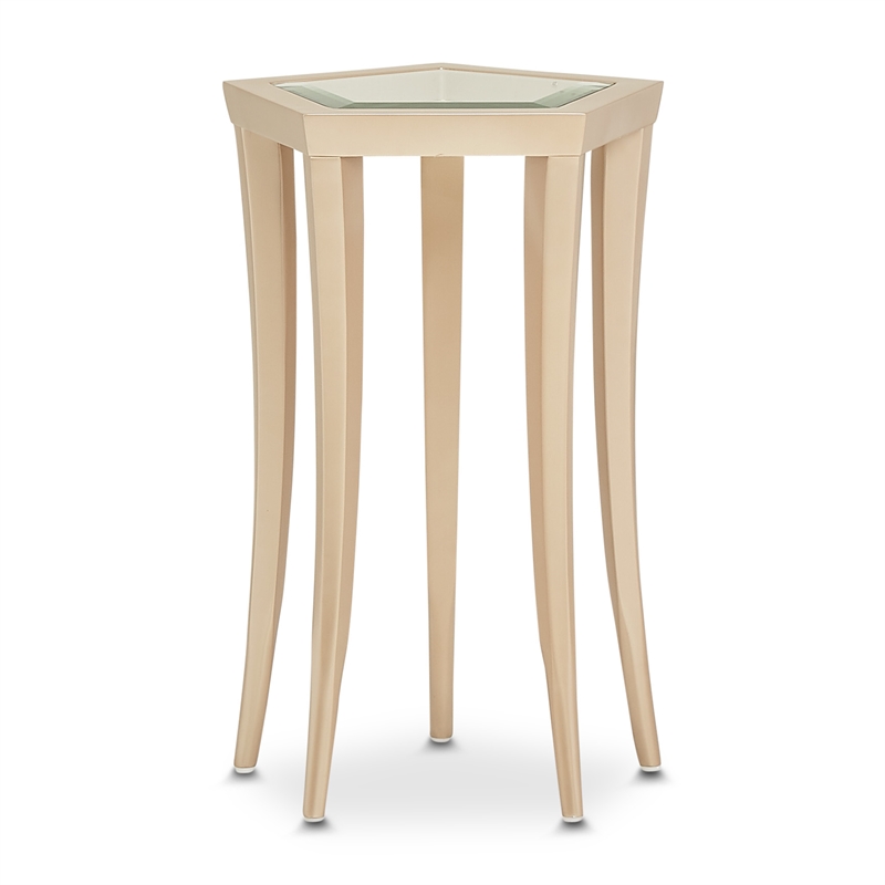 Michael Amini La Rachelle Chairside Table in Chardonnay Gold