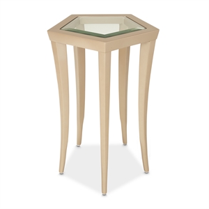 Michael Amini La Rachelle Chairside Table in Chardonnay Gold