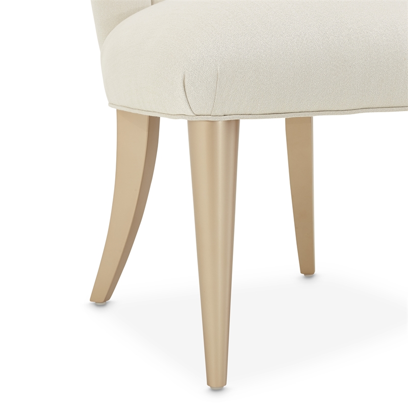 Michael Amini La Rachelle Dining Side Chair in Champagne Ivory Jacquard Set of 2