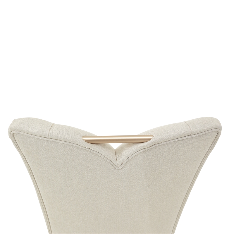 Michael Amini La Rachelle Dining Side Chair in Champagne Ivory Jacquard Set of 2