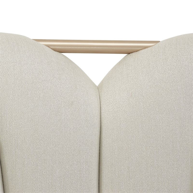 Michael Amini La Rachelle Dining Arm Chair in Champagne Ivory Jacquard Set of 2