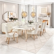 Michael Amini La Rachelle Dining Arm Chair in Champagne Ivory Jacquard Set of 2