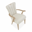 Michael Amini La Rachelle Dining Arm Chair in Champagne Ivory Jacquard Set of 2