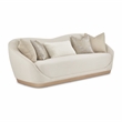 Michael Amini La Rachelle Sofa Icicle Ivory and Chardonnay Wood Base