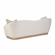 Michael Amini La Rachelle Sofa Icicle Ivory and Chardonnay Wood Base