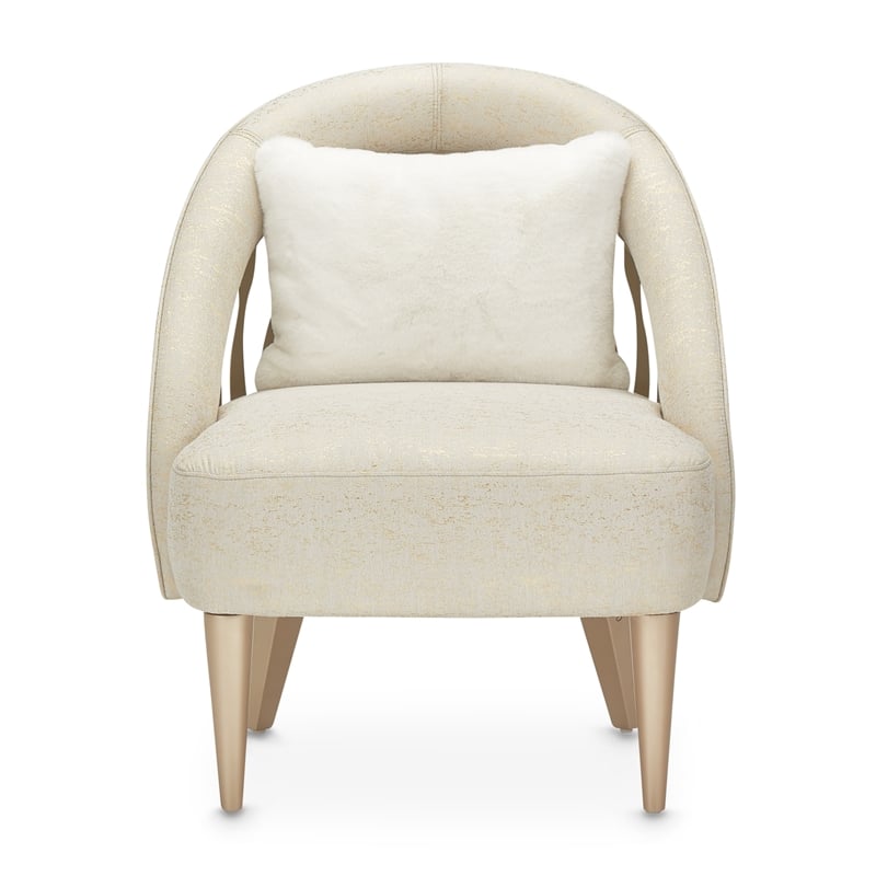 Michael Amini La Rachelle Flame Accent Chair in Gold Rush and Chardonnay Legs