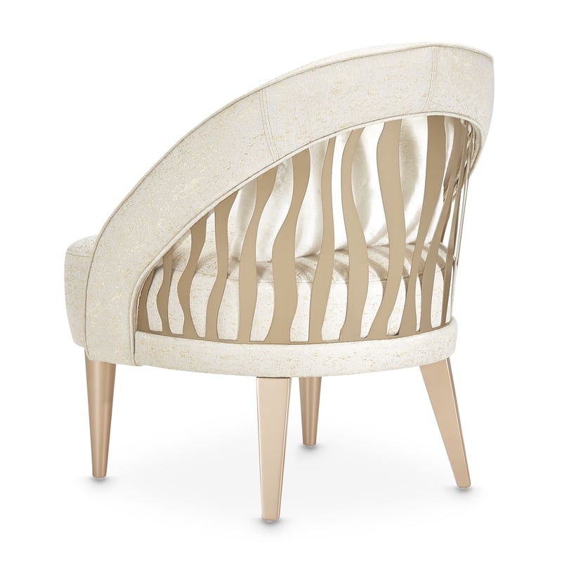 Michael Amini La Rachelle Flame Accent Chair in Gold Rush and Chardonnay Legs