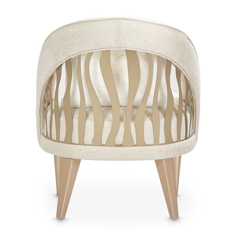 Michael Amini La Rachelle Flame Accent Chair in Gold Rush and Chardonnay Legs