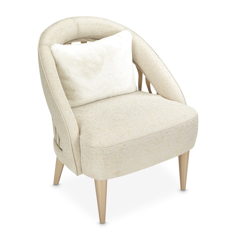 Michael Amini La Rachelle Flame Accent Chair in Gold Rush and Chardonnay Legs