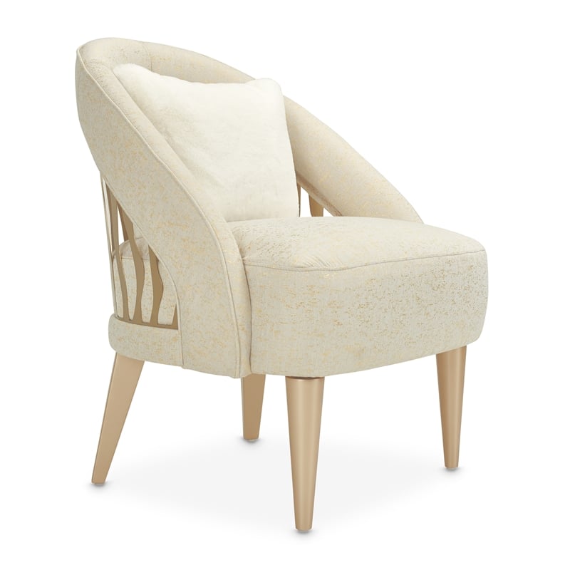 Michael Amini La Rachelle Flame Accent Chair in Gold Rush and Chardonnay Legs
