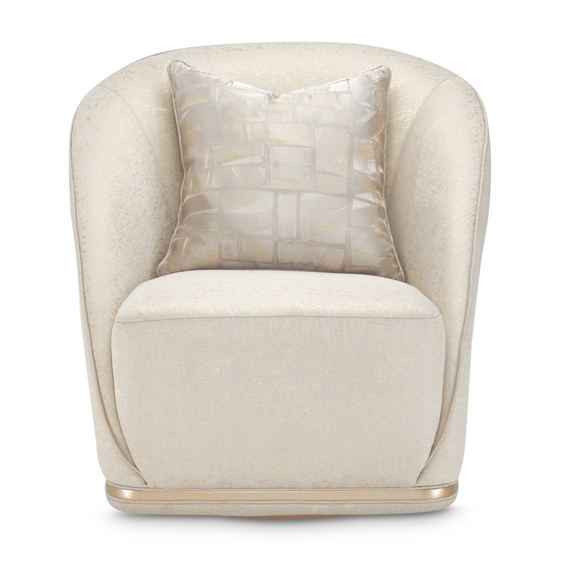 Michael Amini La Rachelle Swivel Accent Chair in Gold Rush and Chardonnay