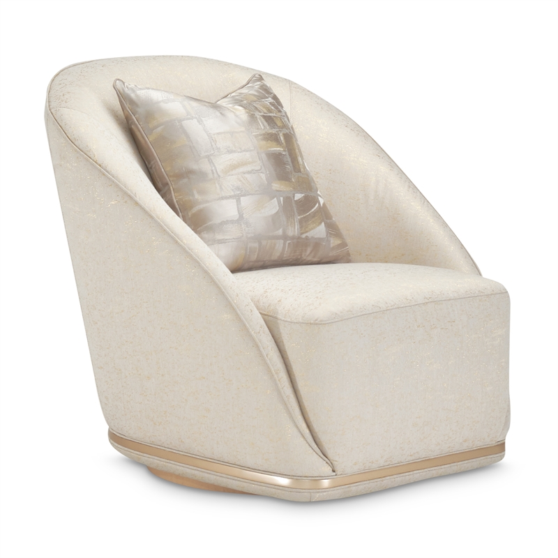 Michael Amini La Rachelle Swivel Accent Chair in Gold Rush and Chardonnay