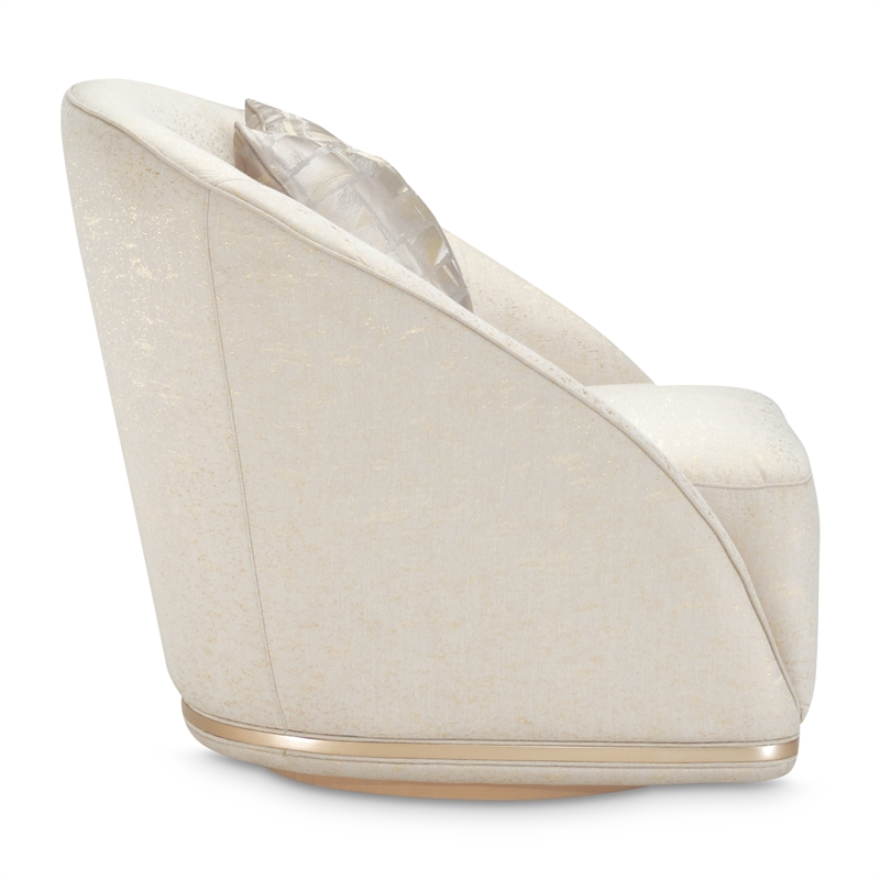 Michael Amini La Rachelle Swivel Accent Chair in Gold Rush and Chardonnay