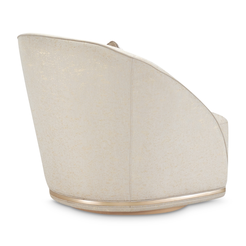 Michael Amini La Rachelle Swivel Accent Chair in Gold Rush and Chardonnay