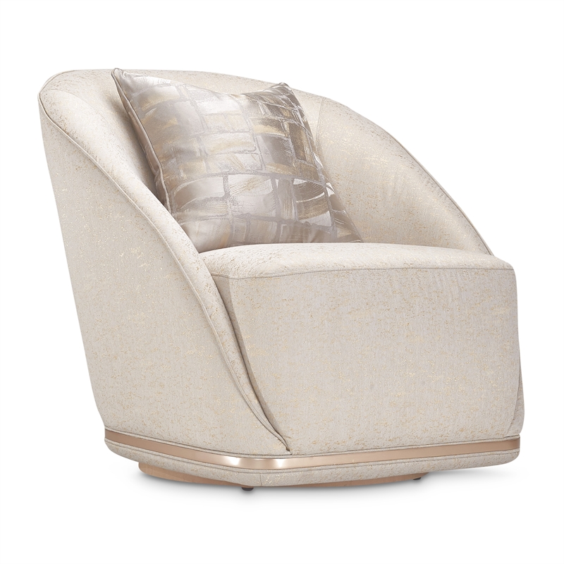 Michael Amini La Rachelle Swivel Accent Chair in Gold Rush and Chardonnay