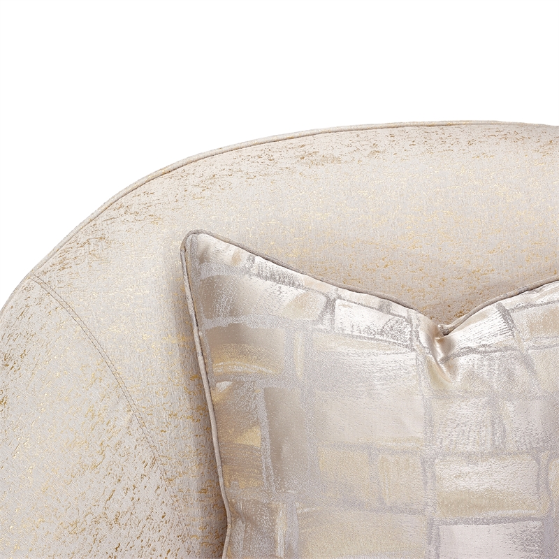 Michael Amini La Rachelle Swivel Accent Chair in Gold Rush and Chardonnay
