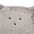 Michael Amini Faux Fur Kitten Accent Chair in Gray and Capri Wood