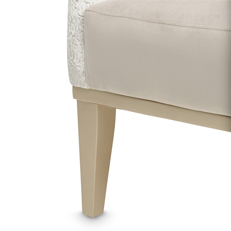Michael Amini Yvette Accent Chair in Porcini Velvet and Champagne Wood Frame