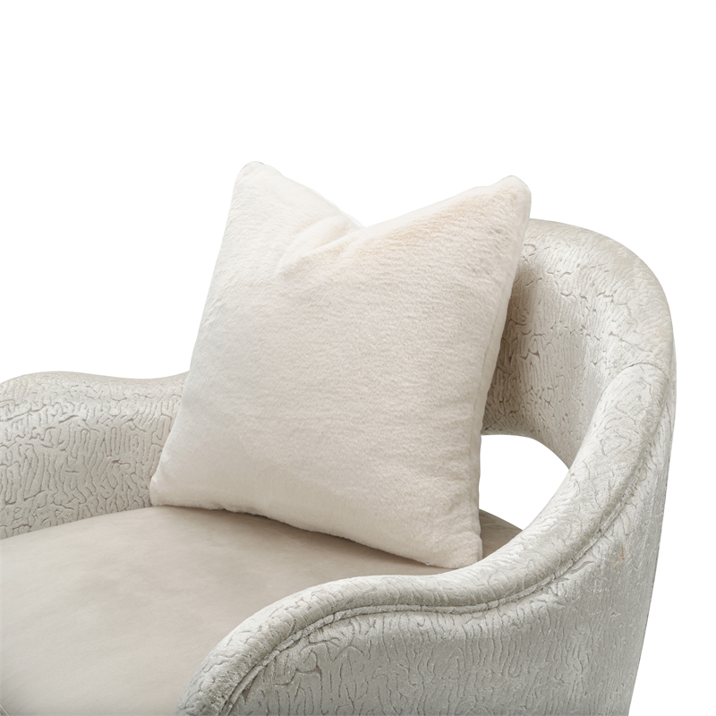 Michael Amini Yvette Accent Chair in Porcini Velvet and Champagne Wood Frame