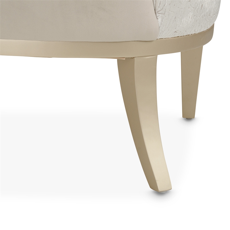 Michael Amini Yvette Accent Chair in Porcini Velvet and Champagne Wood Frame
