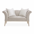 Michael Amini Yvette Chair and a Half in Porcini Velvet and Champagne Wood Frame