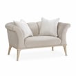 Michael Amini Yvette Chair and a Half in Porcini Velvet and Champagne Wood Frame