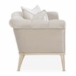 Michael Amini Yvette Chair and a Half in Porcini Velvet and Champagne Wood Frame