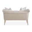 Michael Amini Yvette Chair and a Half in Porcini Velvet and Champagne Wood Frame