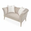 Michael Amini Yvette Chair and a Half in Porcini Velvet and Champagne Wood Frame