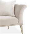 Michael Amini Yvette Chair and a Half in Porcini Velvet and Champagne Wood Frame