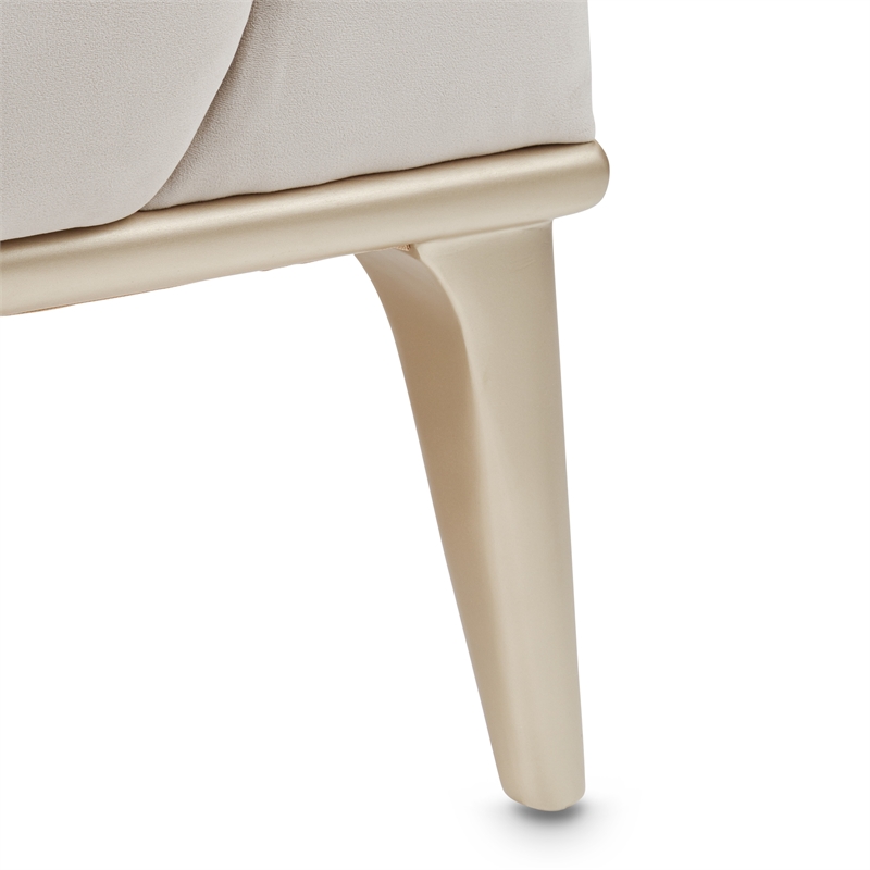 Michael Amini Yvette Sofa in Porcini Velvet and Champagne Wood Frame
