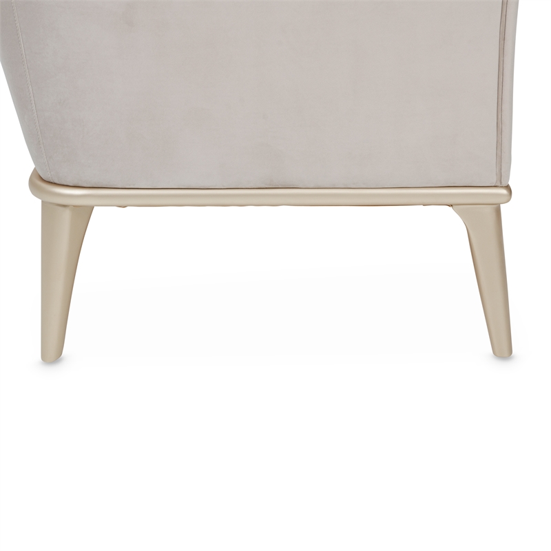 Michael Amini Yvette Sofa in Porcini Velvet and Champagne Wood Frame