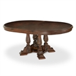 Windsor Court Traditional Round Wood Dining Table - Vintage Brown Fruitwood