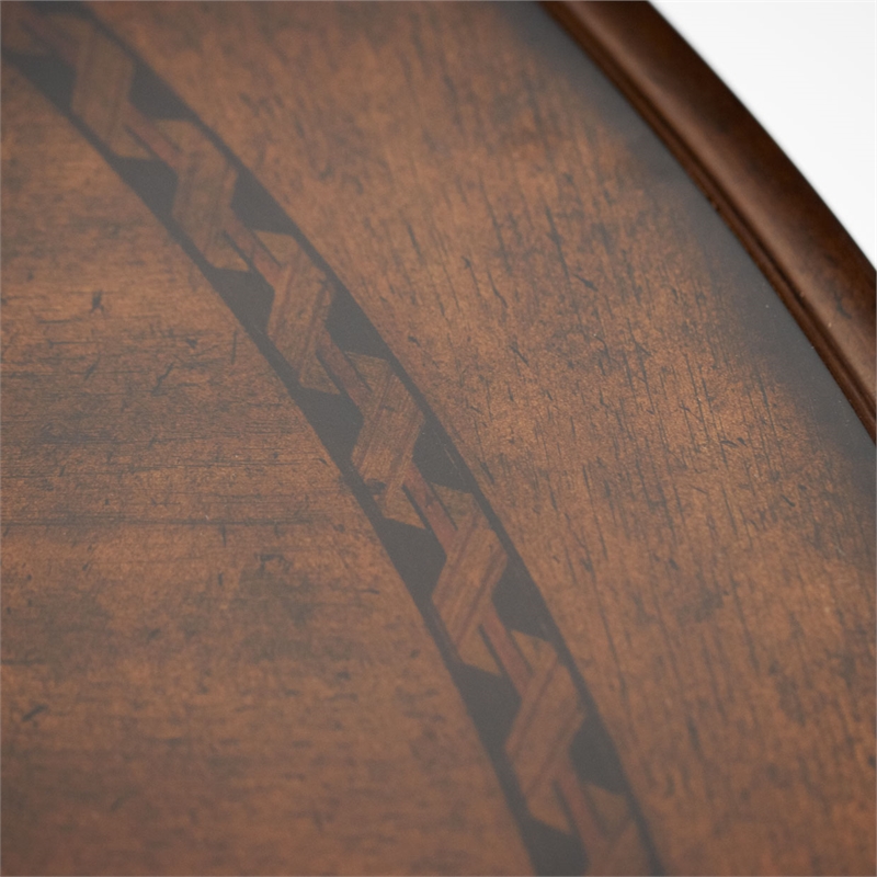 Windsor Court Traditional Round Wood Dining Table - Vintage Brown Fruitwood
