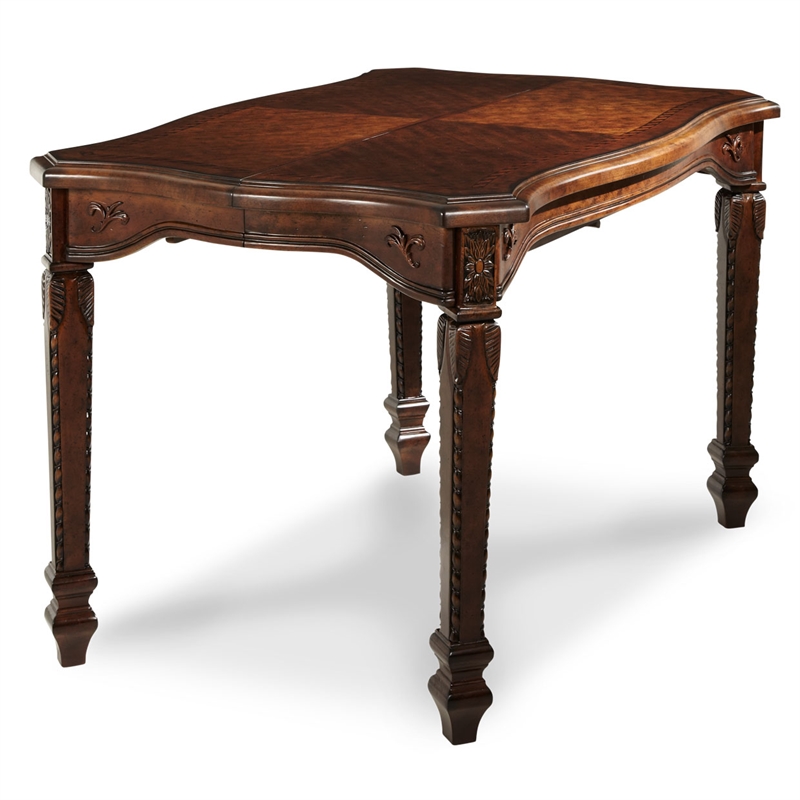 Windsor Court Traditional Wood Gathering Table - Vintage Brown Fruitwood