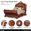Cortina Cal. King Traditional Wood Sleigh Bed - Honey Walnut