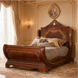 Cortina Cal. King Traditional Wood Sleigh Bed - Honey Walnut