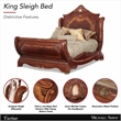 Cortina Eastern King Traditional Wood Sleigh Bed in Honey Walnut