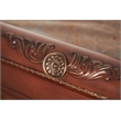 Michael Amini Cortina Eastern King Wood Sleigh Bed in Honey Walnut