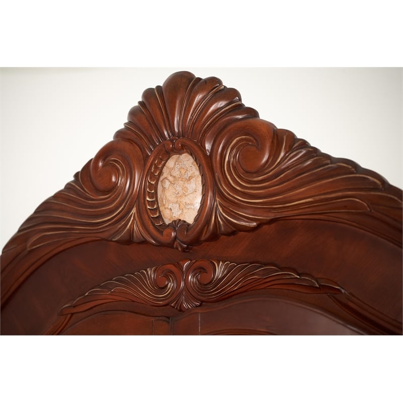 Michael Amini Cortina Wood Dresser and Mirror Set in Honey Walnut