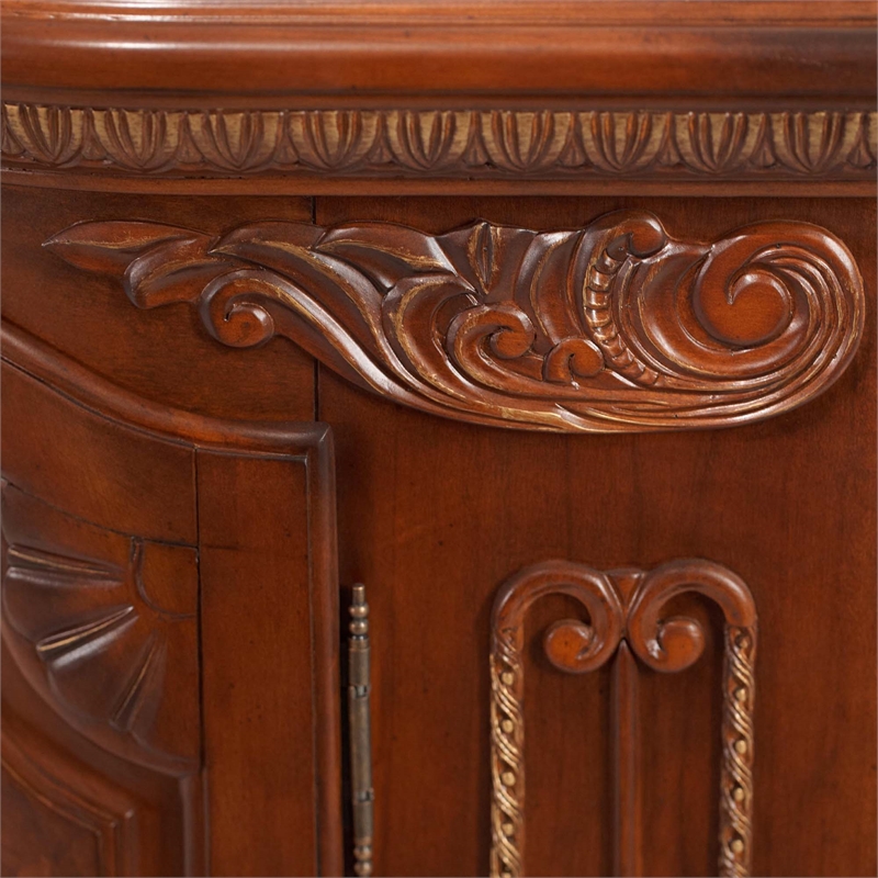 Cortina Traditional Wood Dresser with Mirror in Honey Walnut